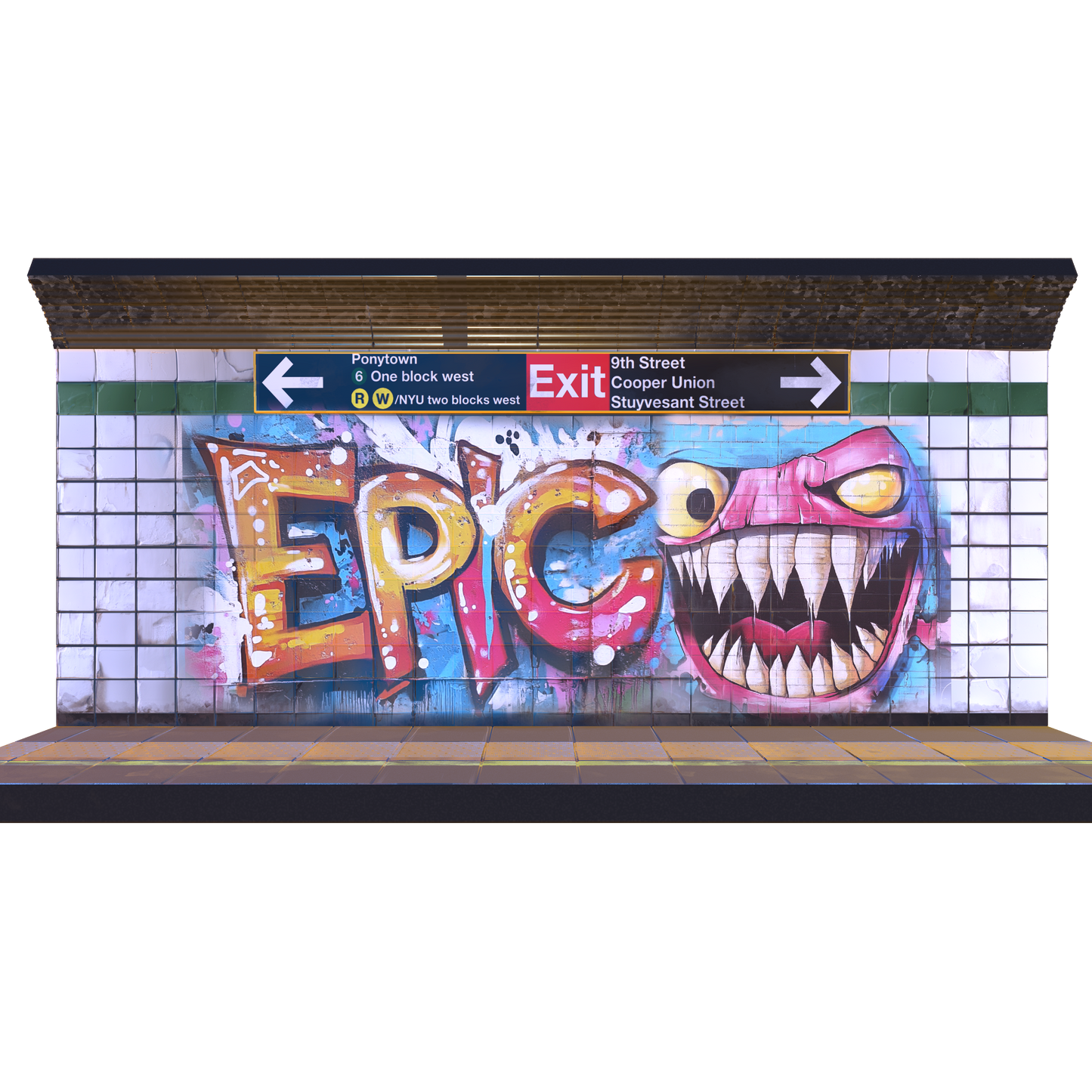 3D Graffiti Procreate Set – 5 Realistic Models & 50 Spray Paint Brushes