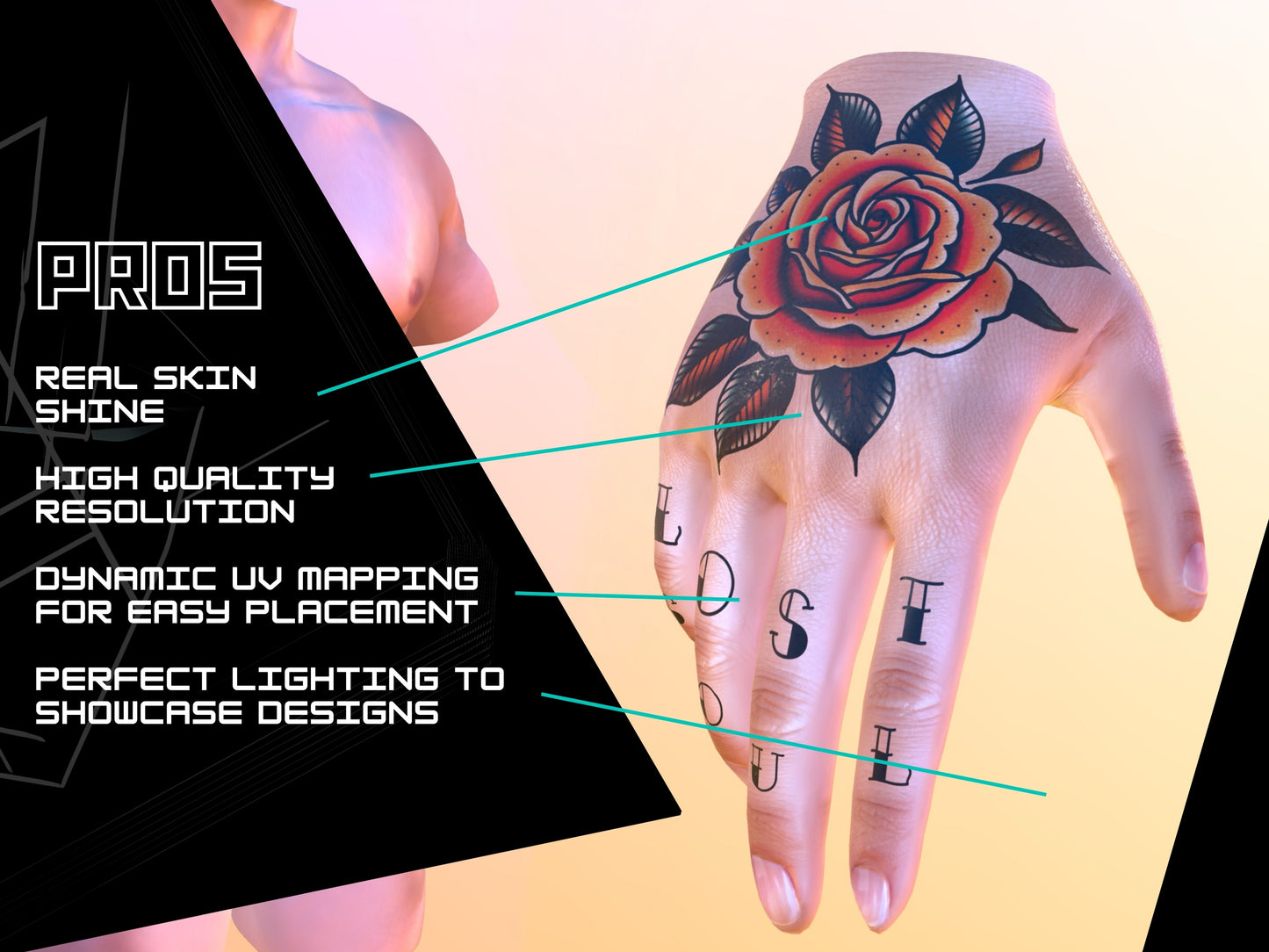 THE ULTIMATE 3D Tattoo Model Bundle – 42 Male & Female 4k Models for procreate
