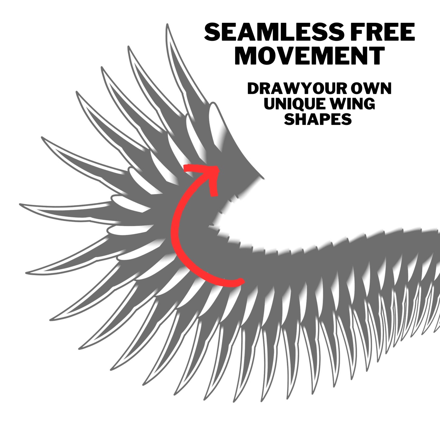 100 Traditional Drawing Wing Brushes for Procreate – Seamless Repeaters