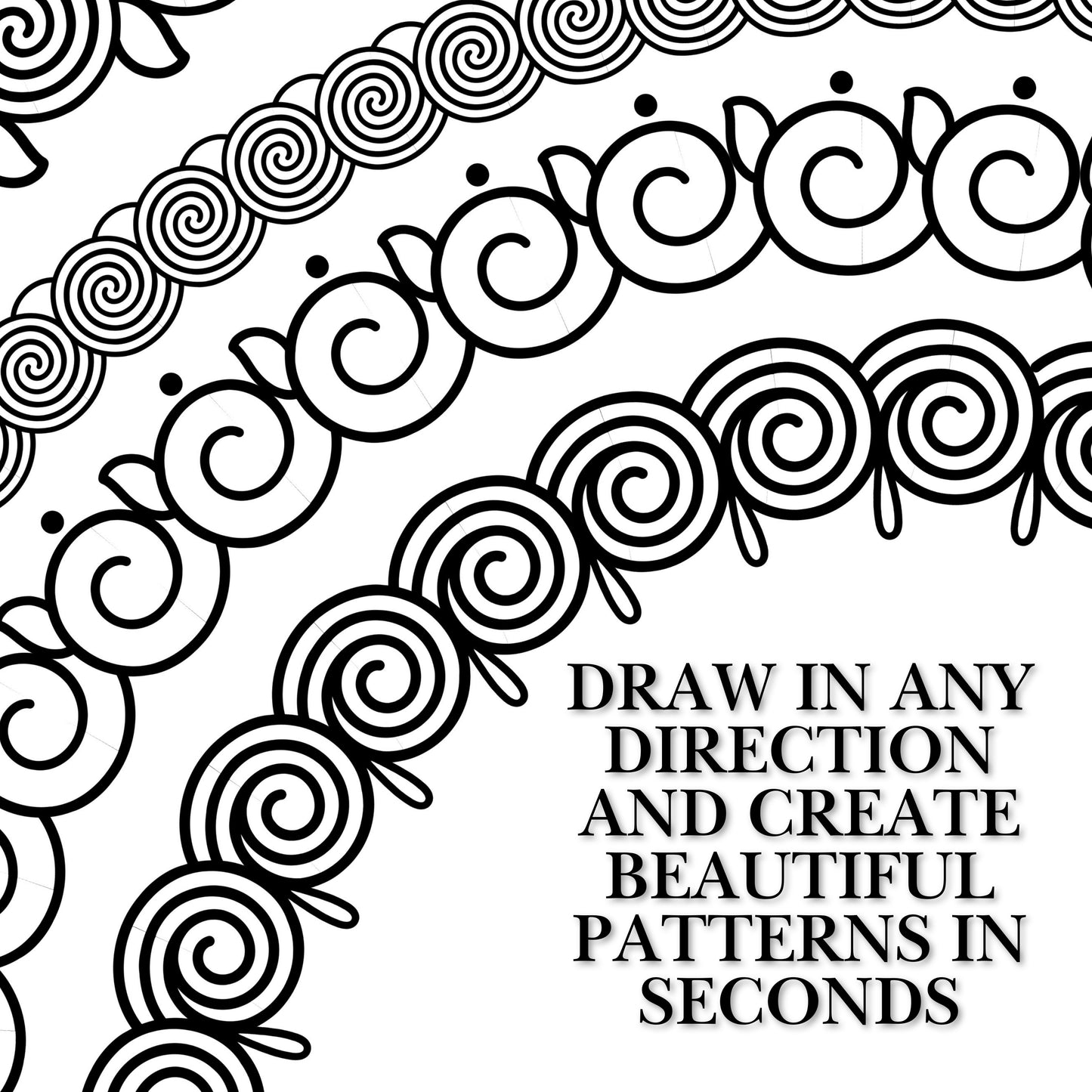 46 Ornate Swirl Procreate Repeater Brushes – Seamless Tattoo Patterns
