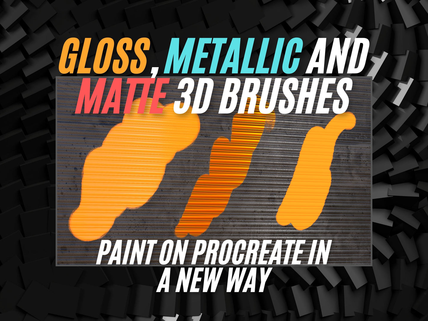3D Graffiti Procreate Set – 5 Realistic Models & 50 Spray Paint Brushes