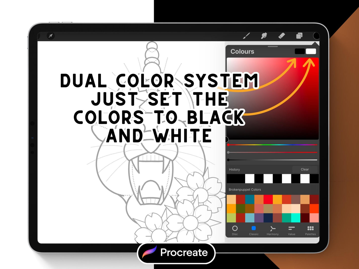 Traditional Tattoo Design Guides: Procreate Brush Set (100 Layouts)