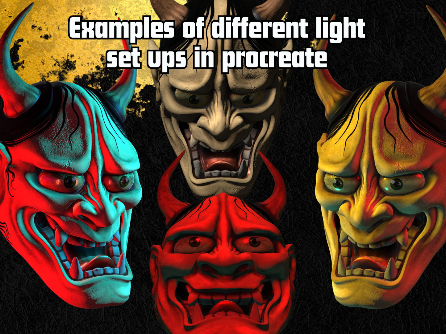 Hannya 3D Procreate Model & Reference Ebooks– 429 Unique Views with 143 different angles