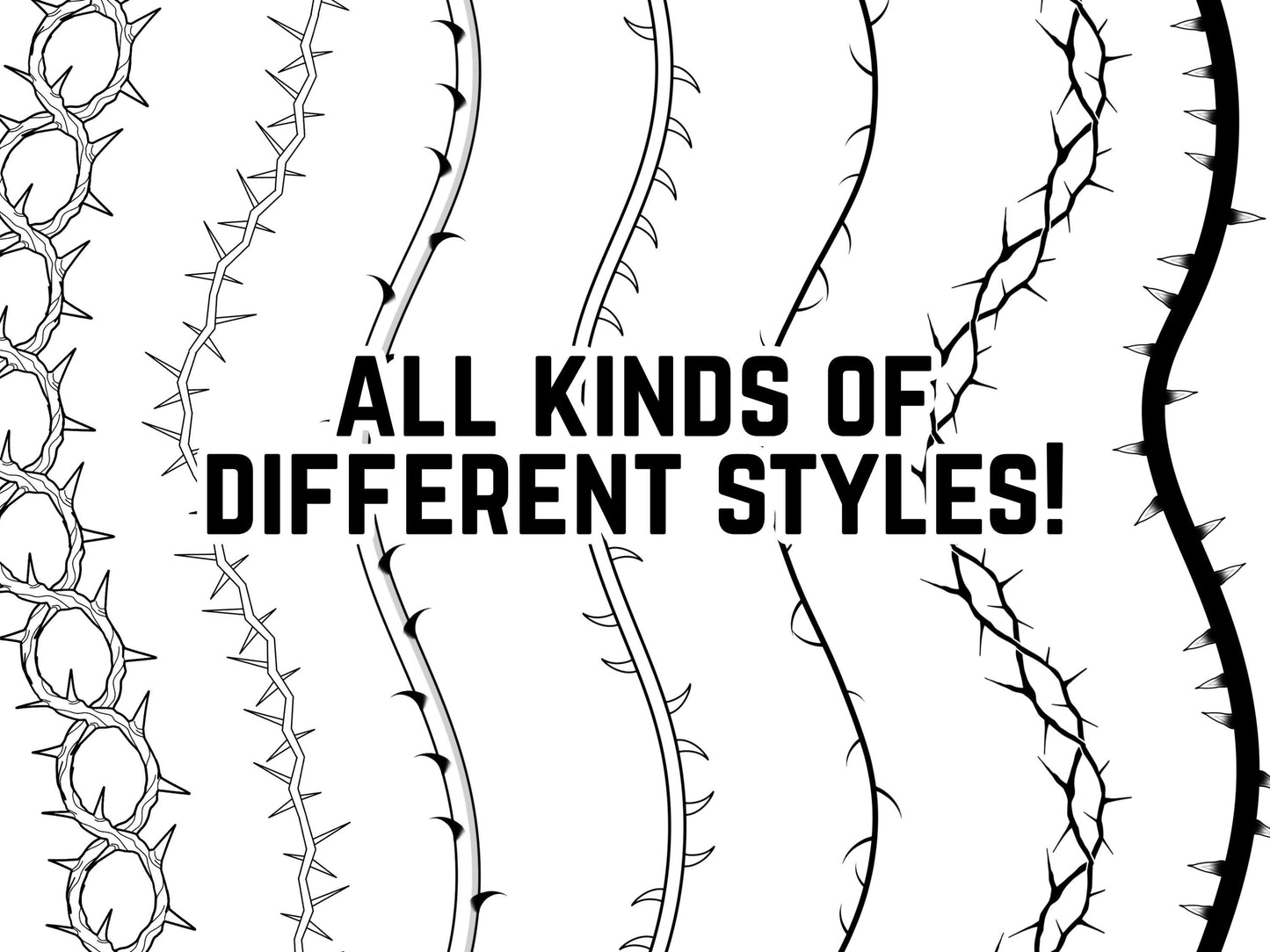 Thorn Procreate Brushes: Seamless Tattoo & Border Design (Digital Download .brushset File)
