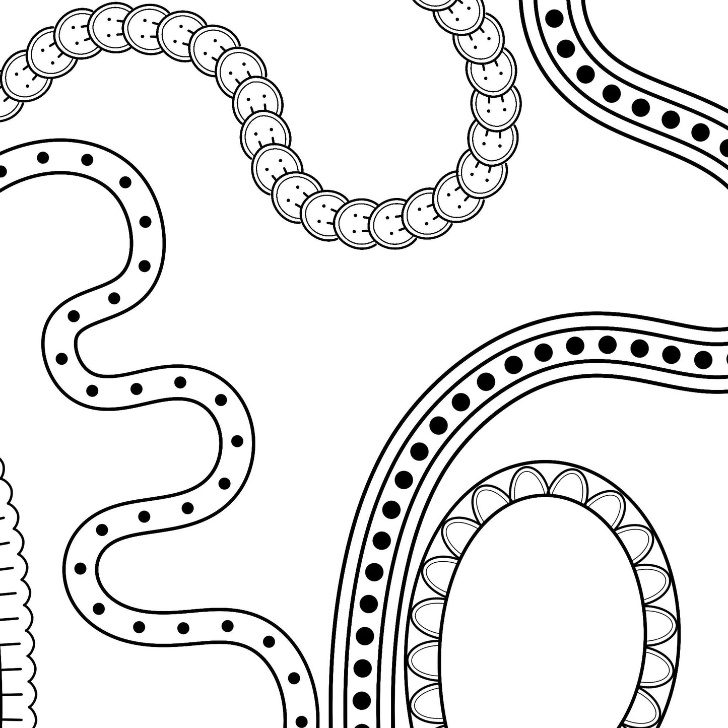 25 Seamless Traditional Border Brushes for Procreate