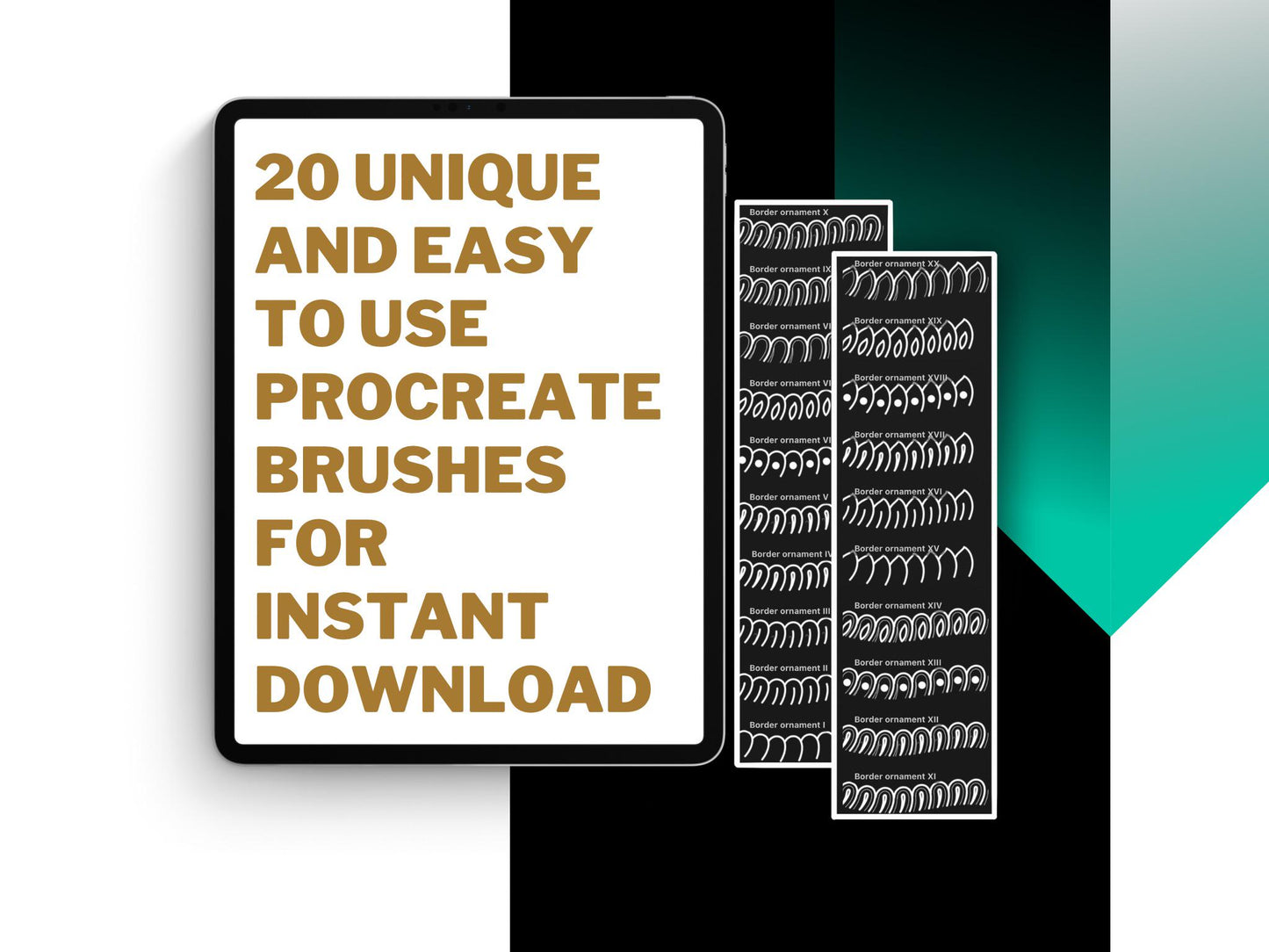 20 Seamless Ornate Borders Brushes Vol.2 for Procreate