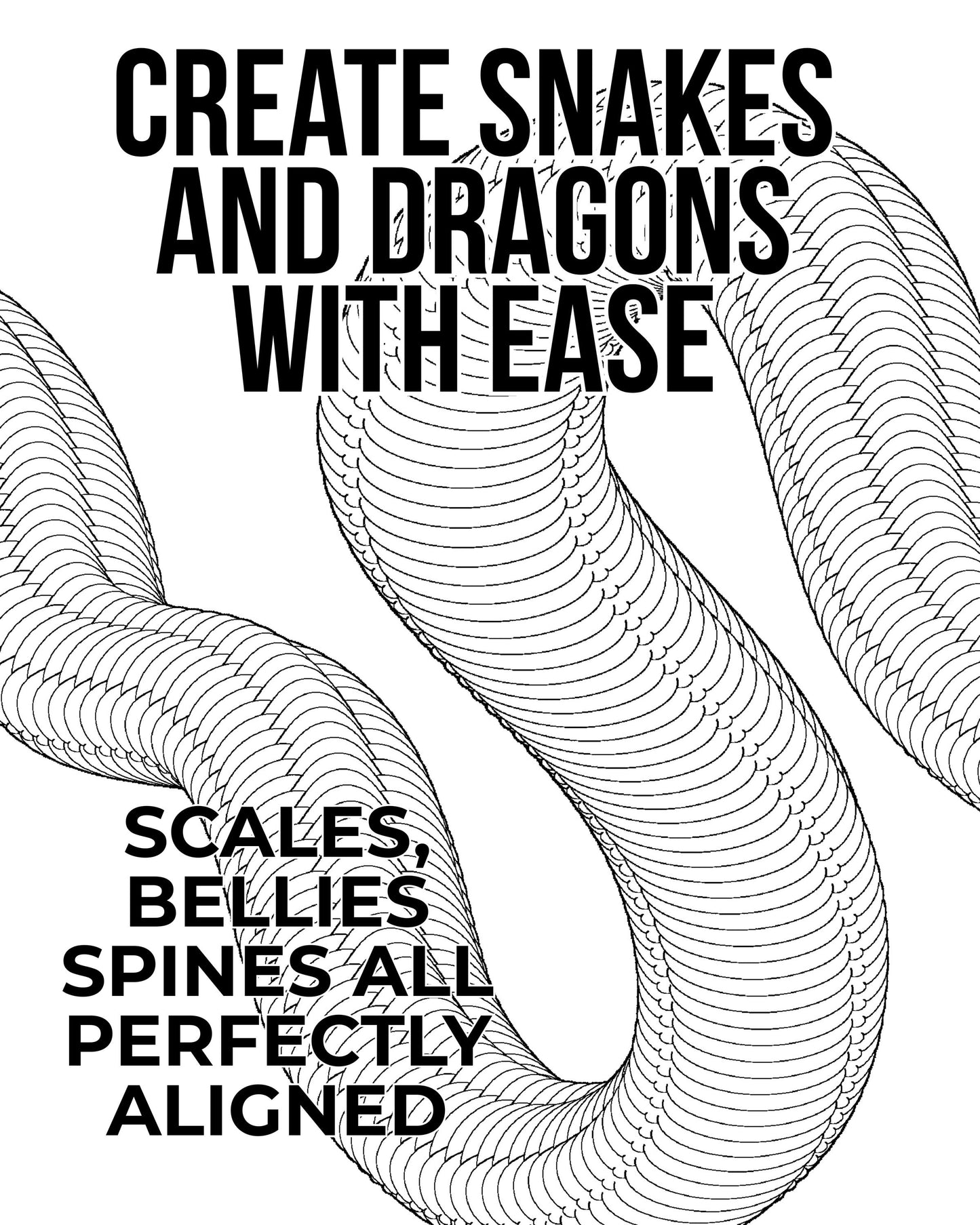 26 Snake & Dragon Procreate Brushes: Controlled and Free Flow Body Brushes