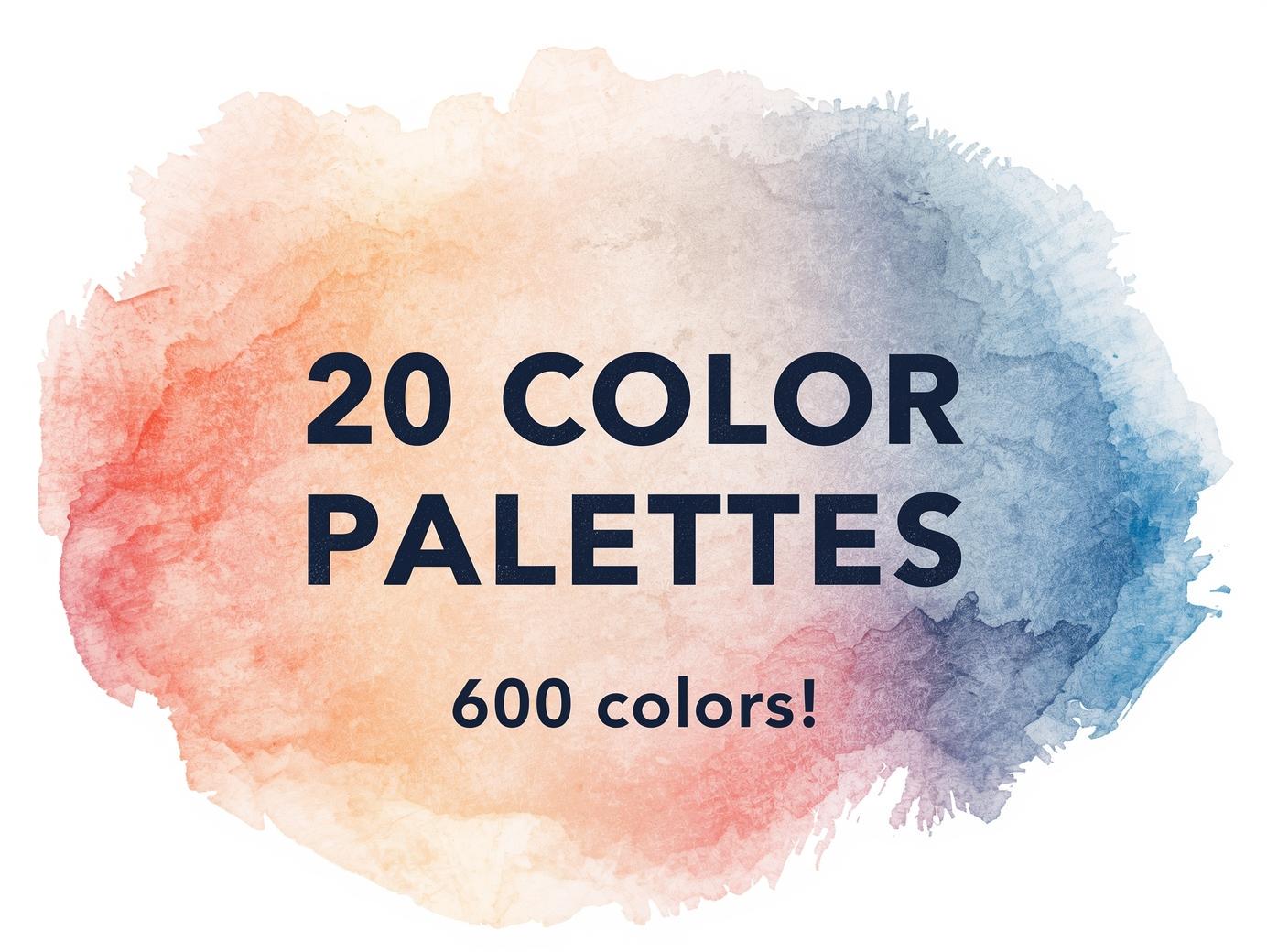 Ultimate Procreate Watercolor Pack – 3D Paper Desks + 80 Brushes + 20 Palettes (600 Colors)