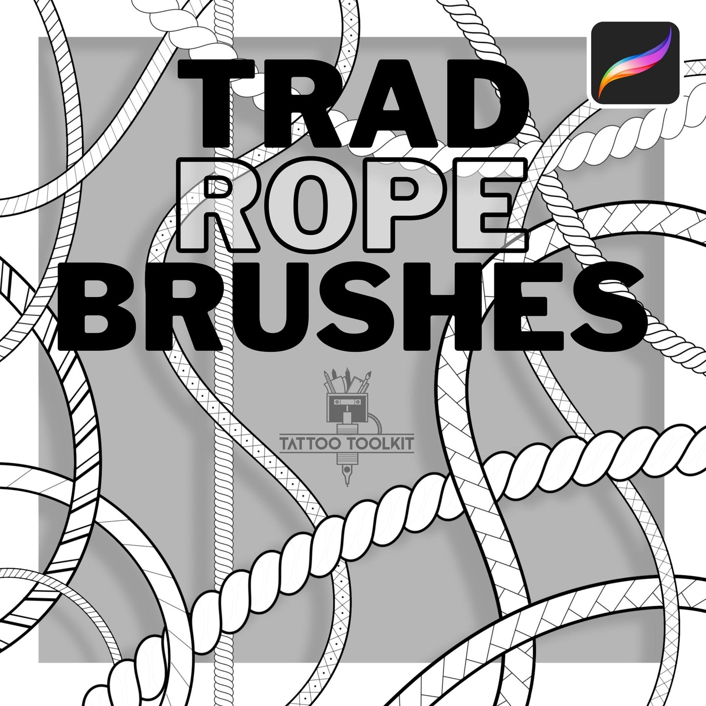 Seamless Rope Brushes for Procreate: Traditional Design Set (Digital Download)