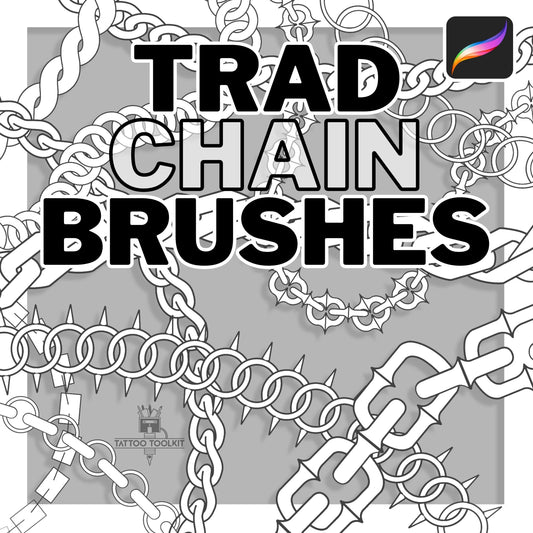 20 Seamless Chain Brushes for Procreate: Traditional Design Set (Digital Download)