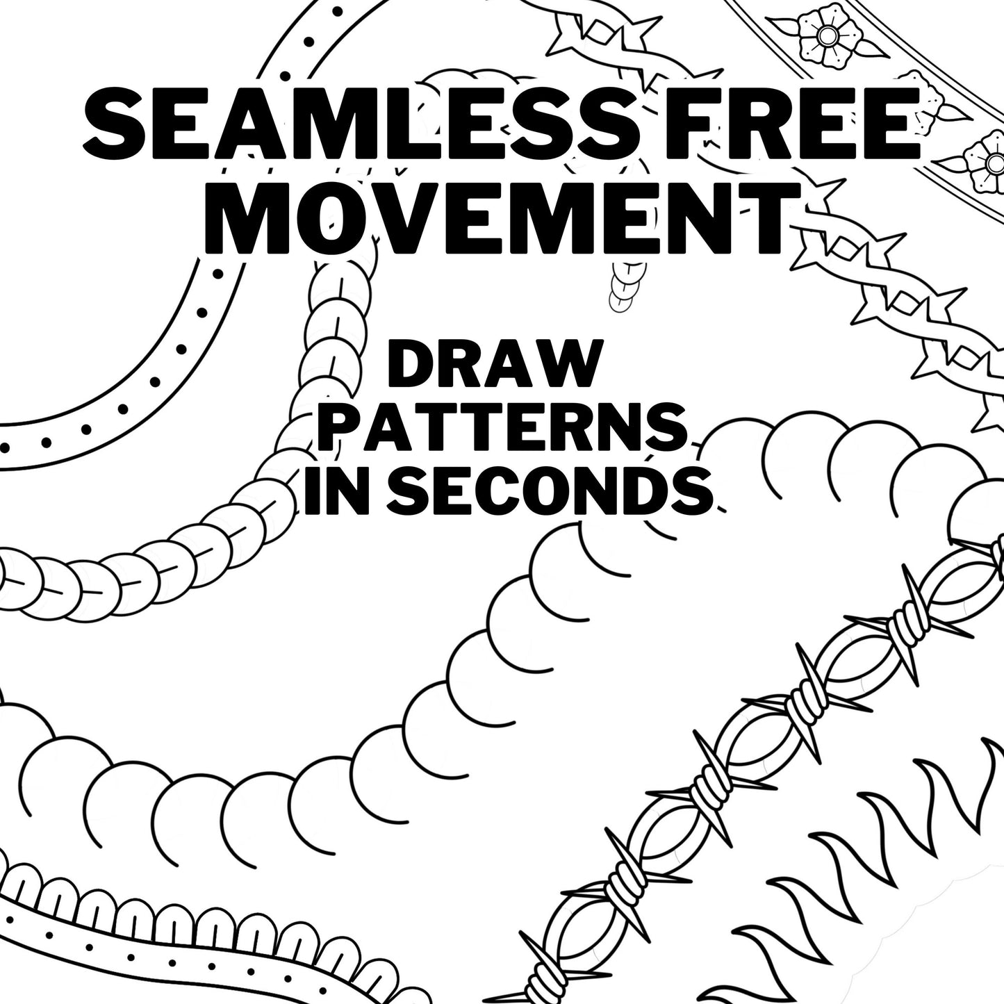 Traditional Tattoo Pattern Brushes for Procreate: Seamless Designs