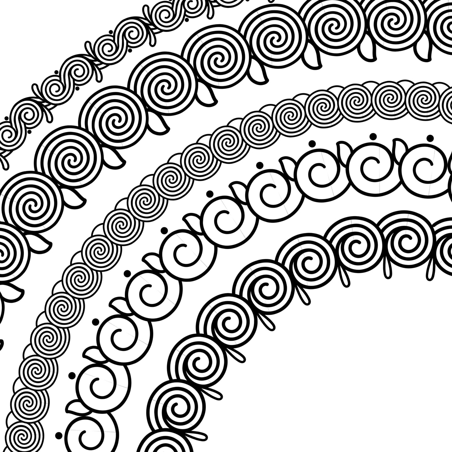 46 Ornate Swirl Procreate Repeater Brushes – Seamless Tattoo Patterns