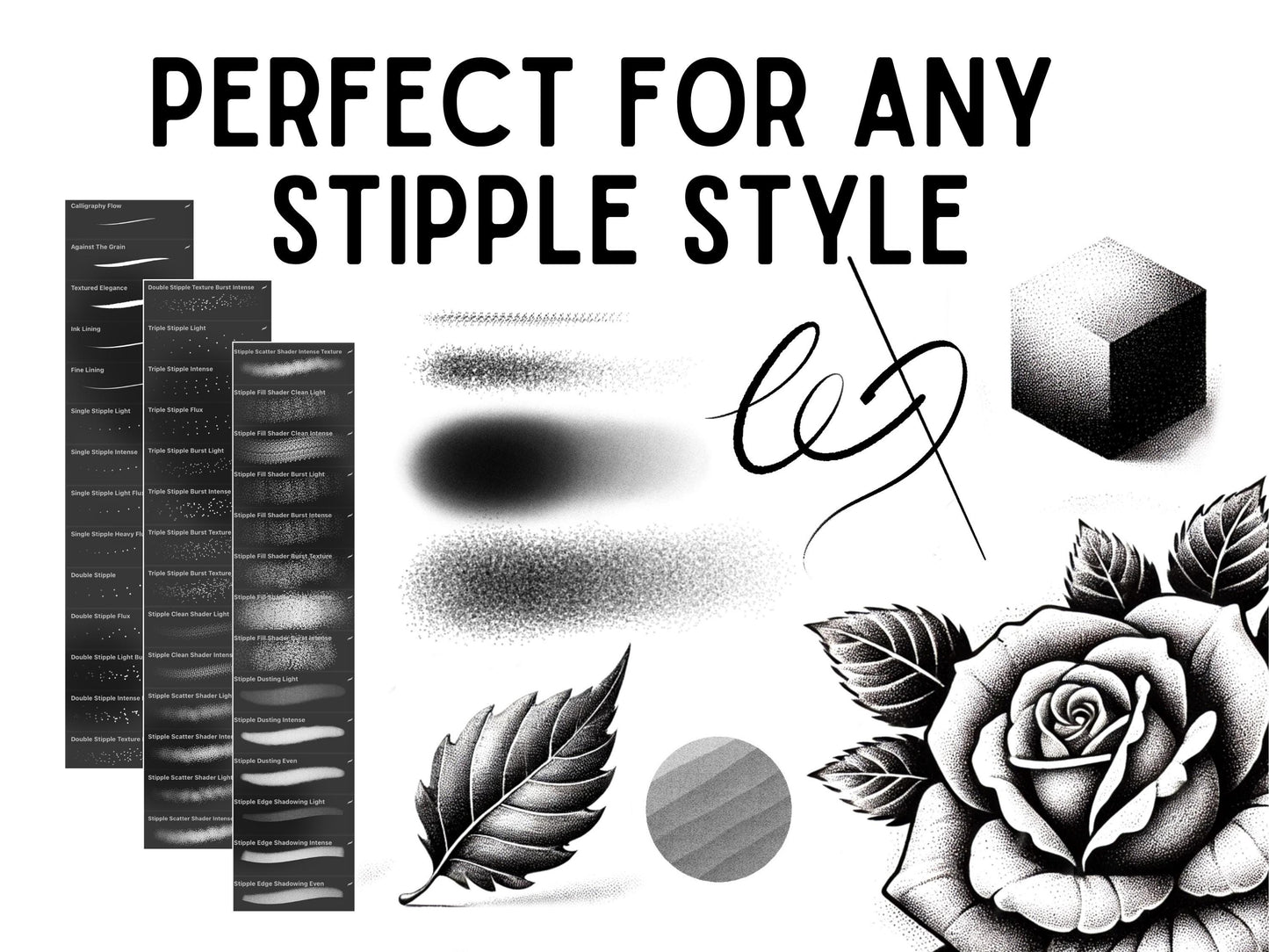 Procreate Stipple Brush Set: 41 Shaders & Liners (Digital Download)