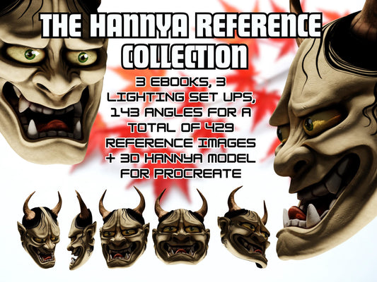 Hannya 3D Procreate Model & Reference Ebooks– 429 Unique Views with 143 different angles