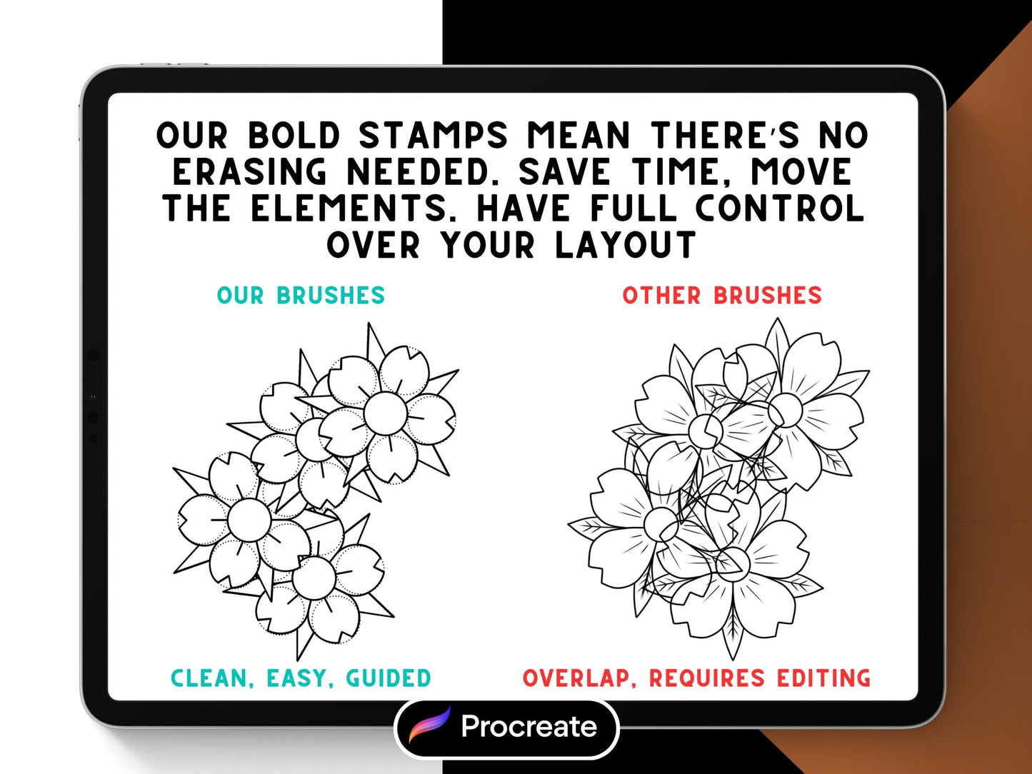 Traditional Tattoo Design Guides: Procreate Brush Set (100 Layouts)