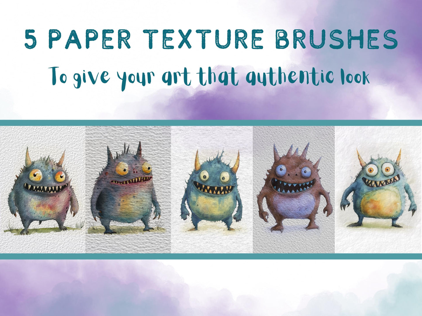 Watercolor Procreate Brush Set – 50 Brushes + 5 Paper Textures + 10 Color Palettes