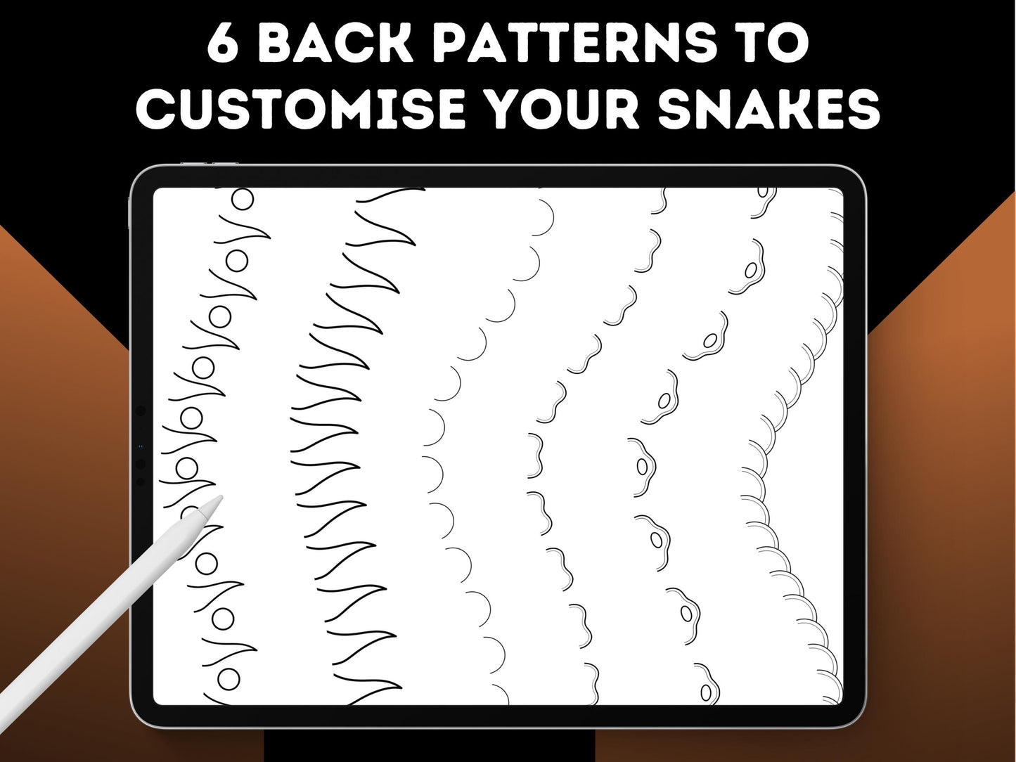 50 Traditional Snake Tattoo Procreate Brushes: Liners, Shaders, Patterns