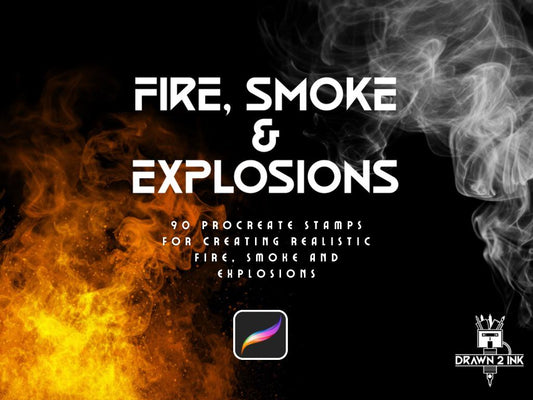 Fire Smoke Explosion Procreate Brushes: Realistic Effects (Digital Download)