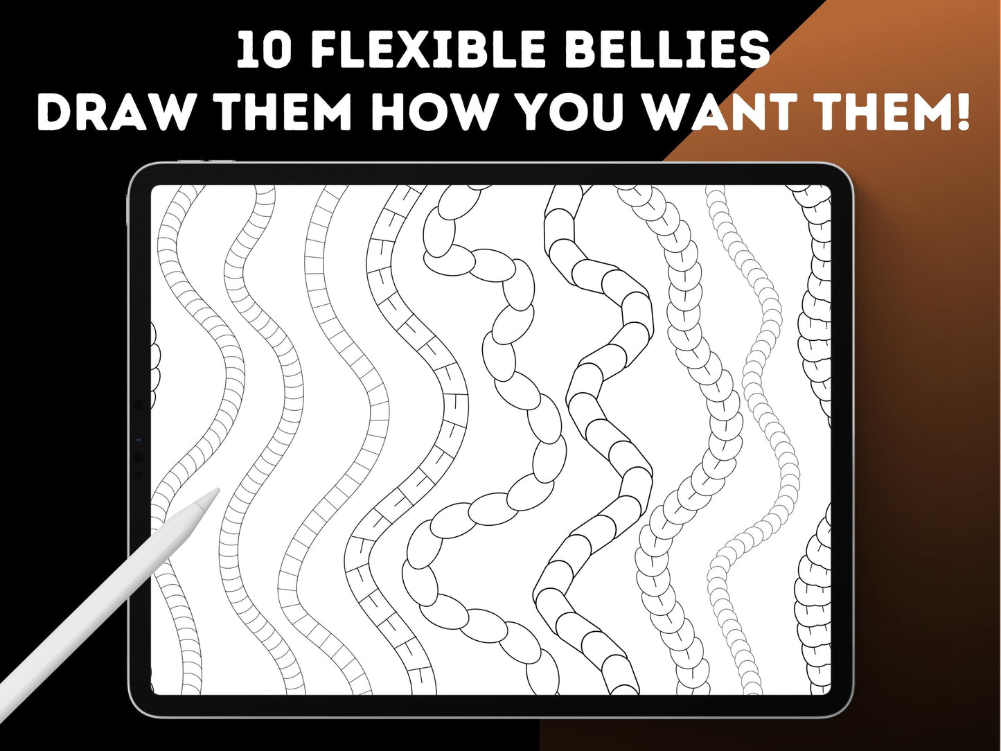 50 Traditional Snake Tattoo Procreate Brushes: Liners, Shaders, Patterns