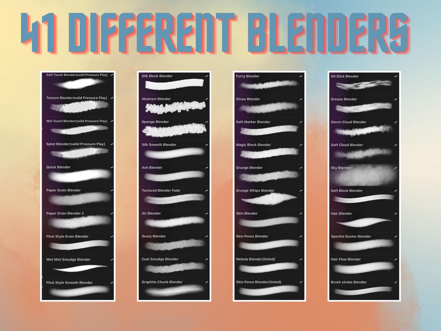 41 Procreate Blender Brushes: Seamless Blending (Digital Download)