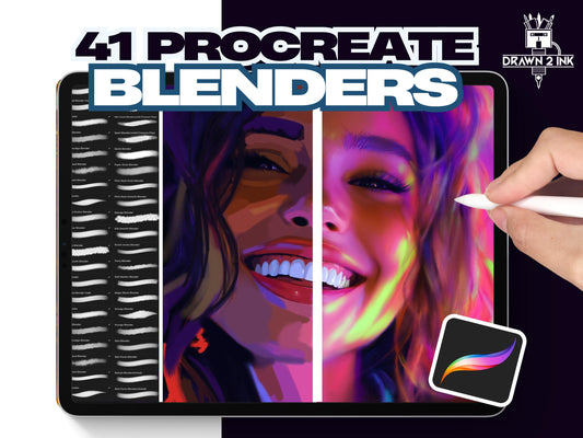 41 Procreate Blender Brushes: Seamless Blending (Digital Download)