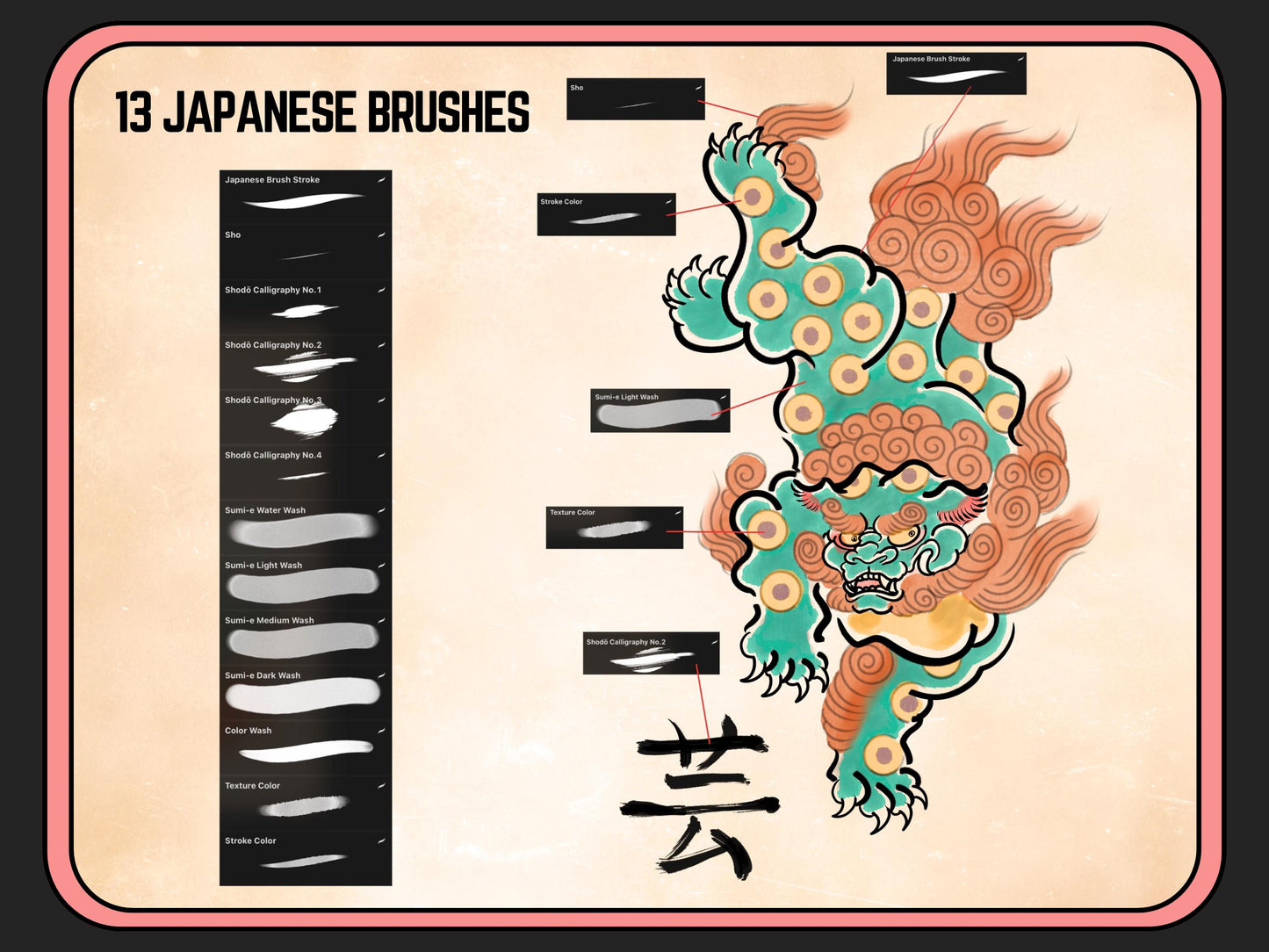 Tattoo Style Procreate Brushes: Liners, Shaders, Blenders (52 Brushes)