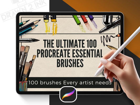 100 Procreate Artist Brushes: Pencils, Paint, Calligraphy, Textures (Digital Download)