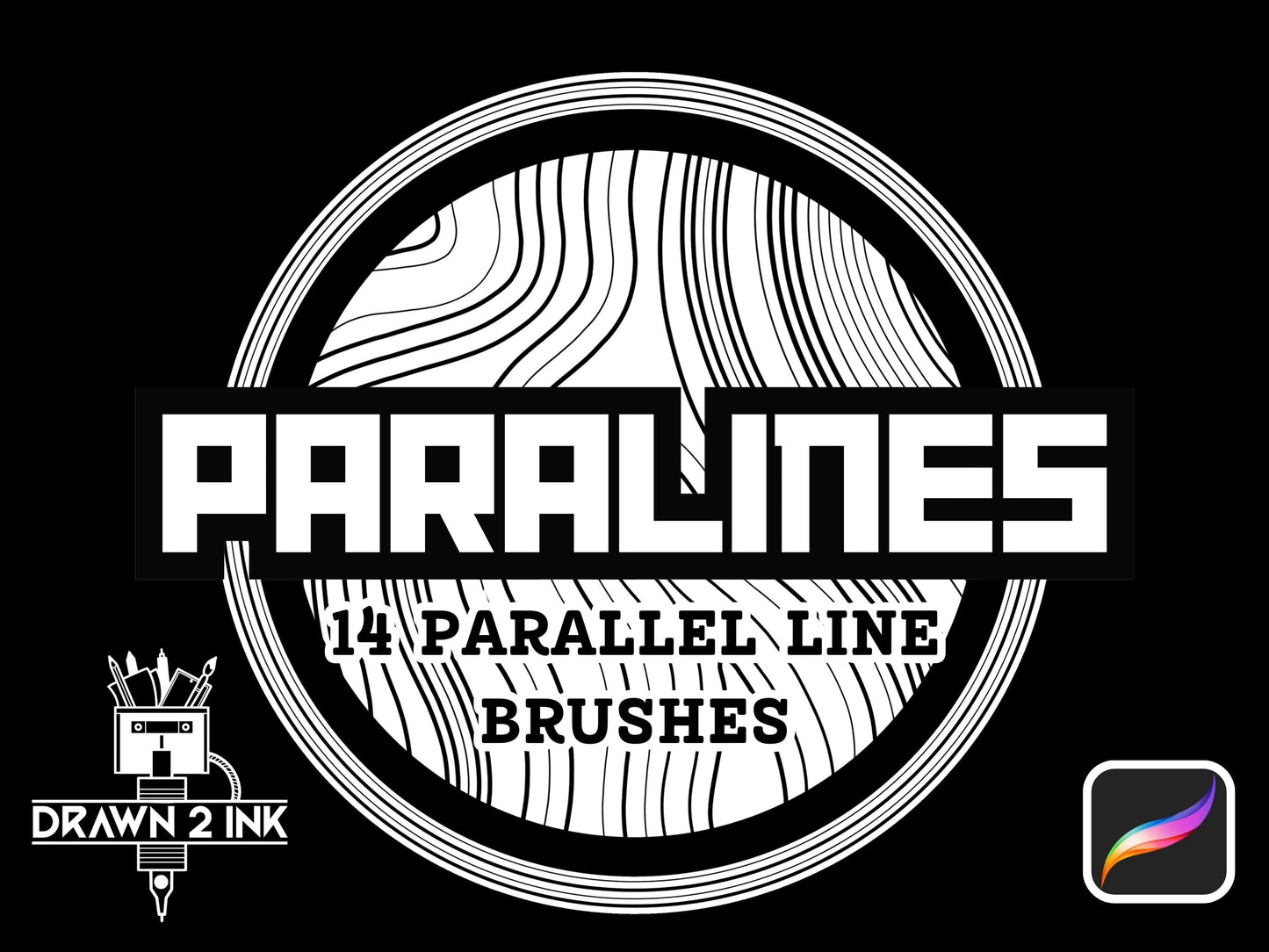 Procreate Parallel Line Brush Set – 14 Clean Multi-Line Brushes for Drawing & Design