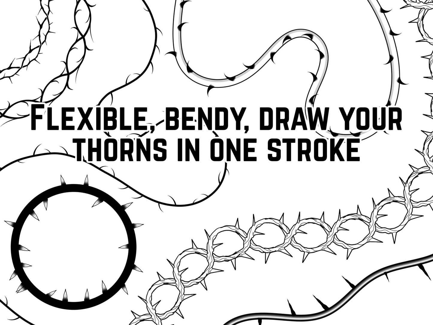 Thorn Procreate Brushes: Seamless Tattoo & Border Design (Digital Download .brushset File)