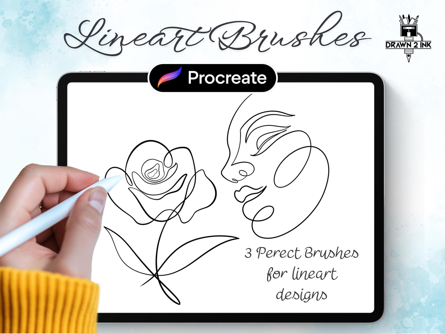 Lineart Procreate Brush Set: Opaline Ink, Obsidian Dip & Ghost Quill