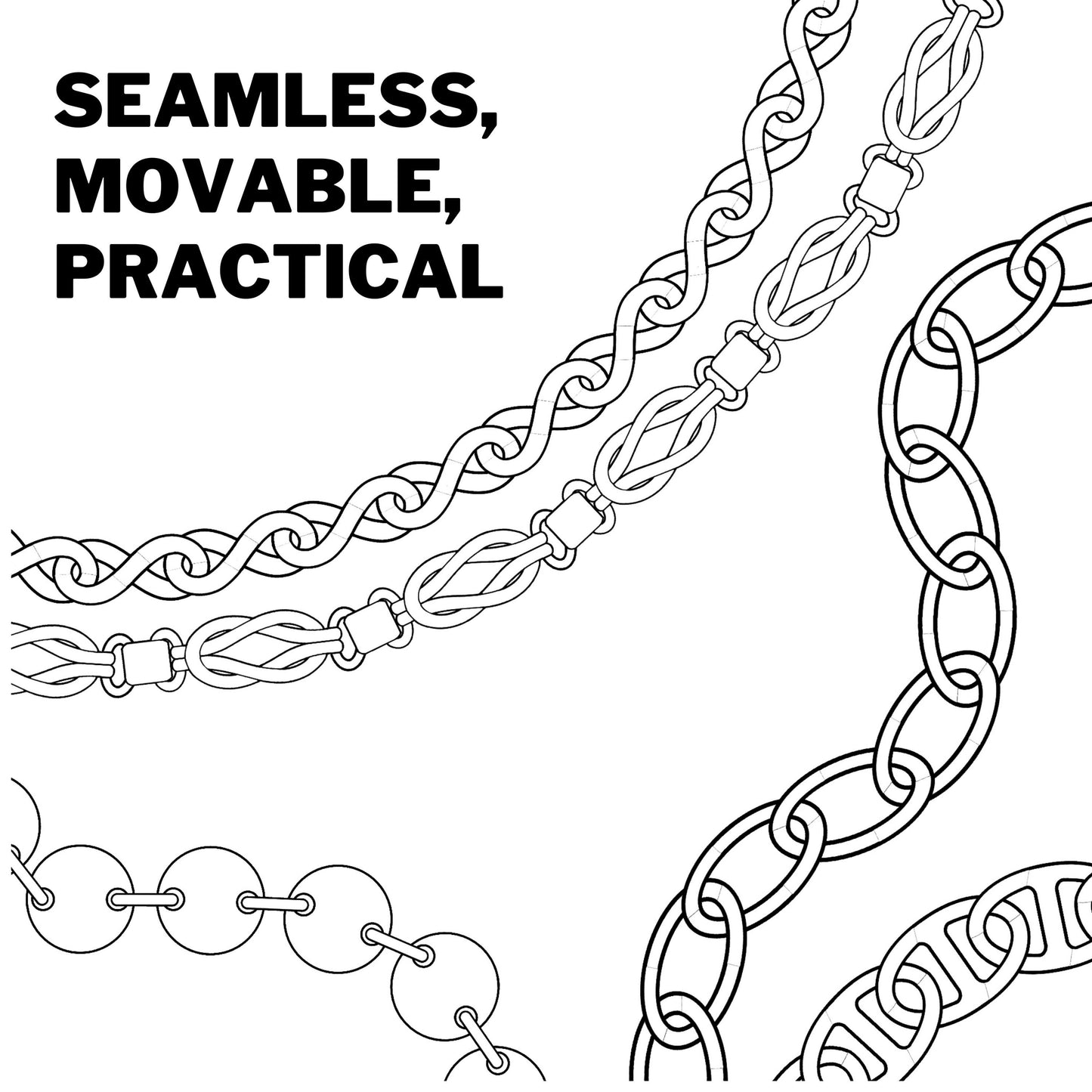 Procreate Chain Brushes Vol.2 – 20 Seamless Additions for Classic Inkwork