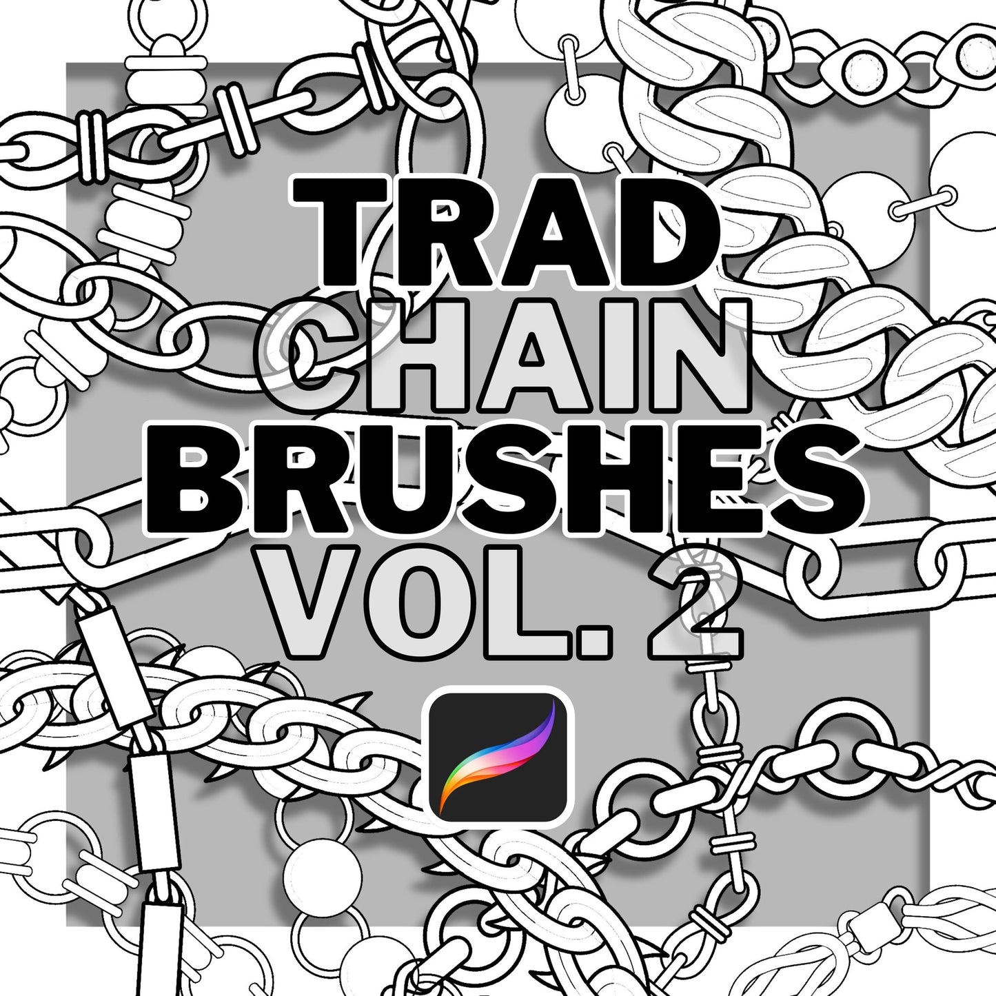 Procreate Chain Brushes Vol.2 – 20 Seamless Additions for Classic Inkwork