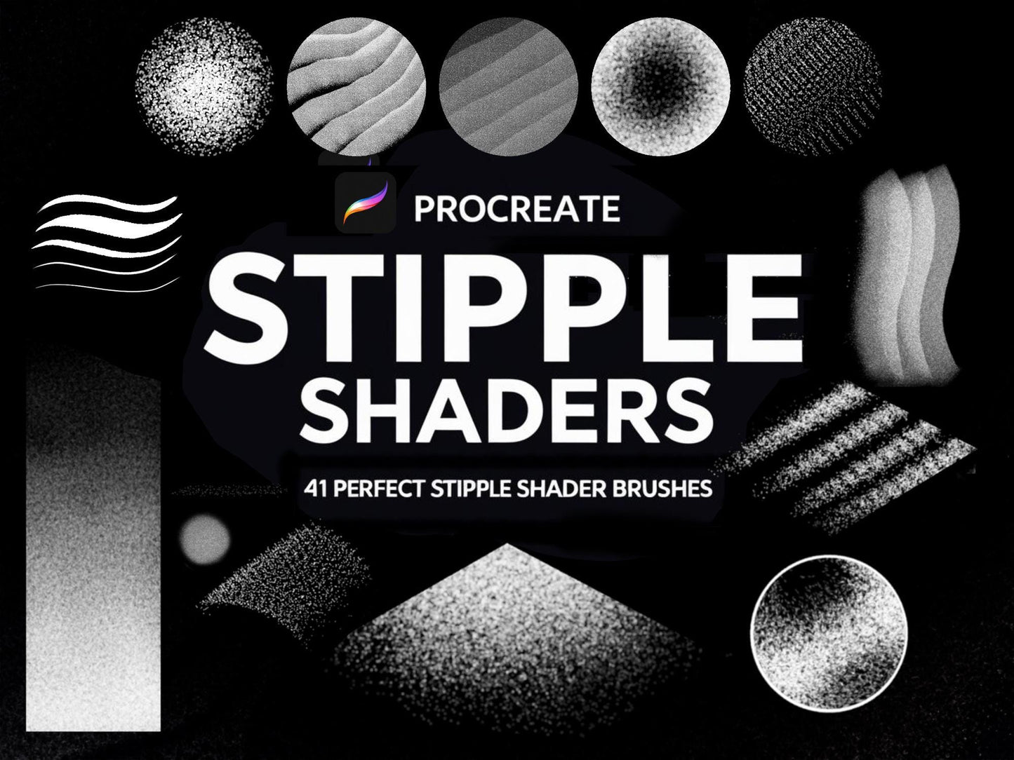 Procreate Stipple Brush Set: 41 Shaders & Liners (Digital Download)