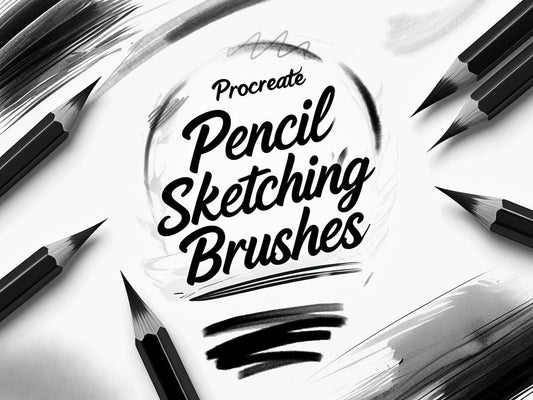 16 Procreate Pencil Sketching Brushes- line, shade, Sketch with realistic drawing effects