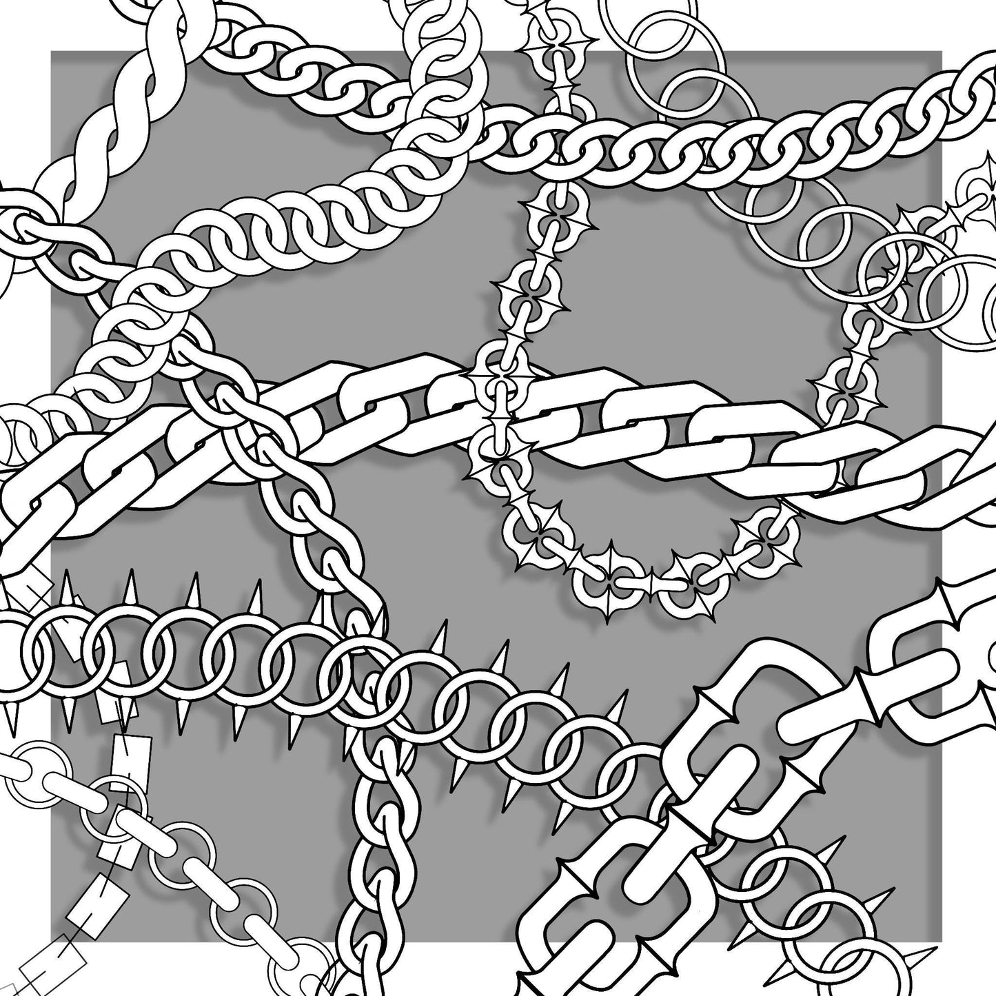 40 Seamless Traditional Chain Brushes for Procreate- Chain Set vol.1 & 2 Bundle