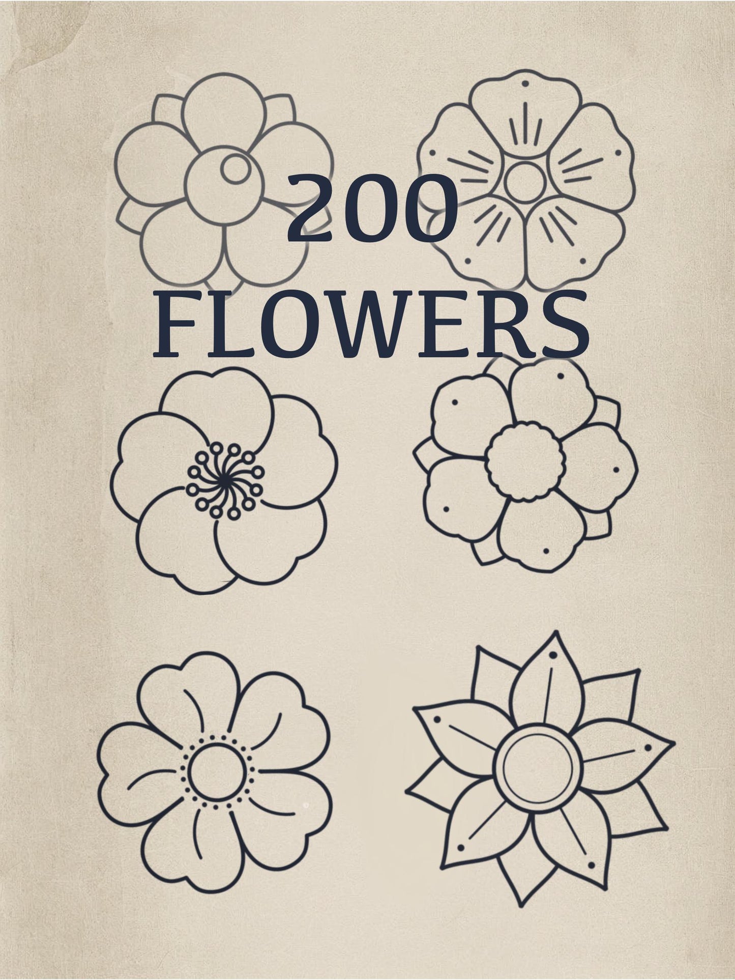 200 Traditional Tattoo Flower Procreate Stamps + 30 Leaves: Floral Brush Set (Digital Download)