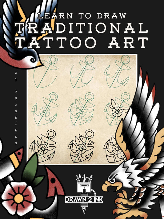 Traditional Tattoo Art Tutorials: Procreate Stamps & Brushes (Digital Download)