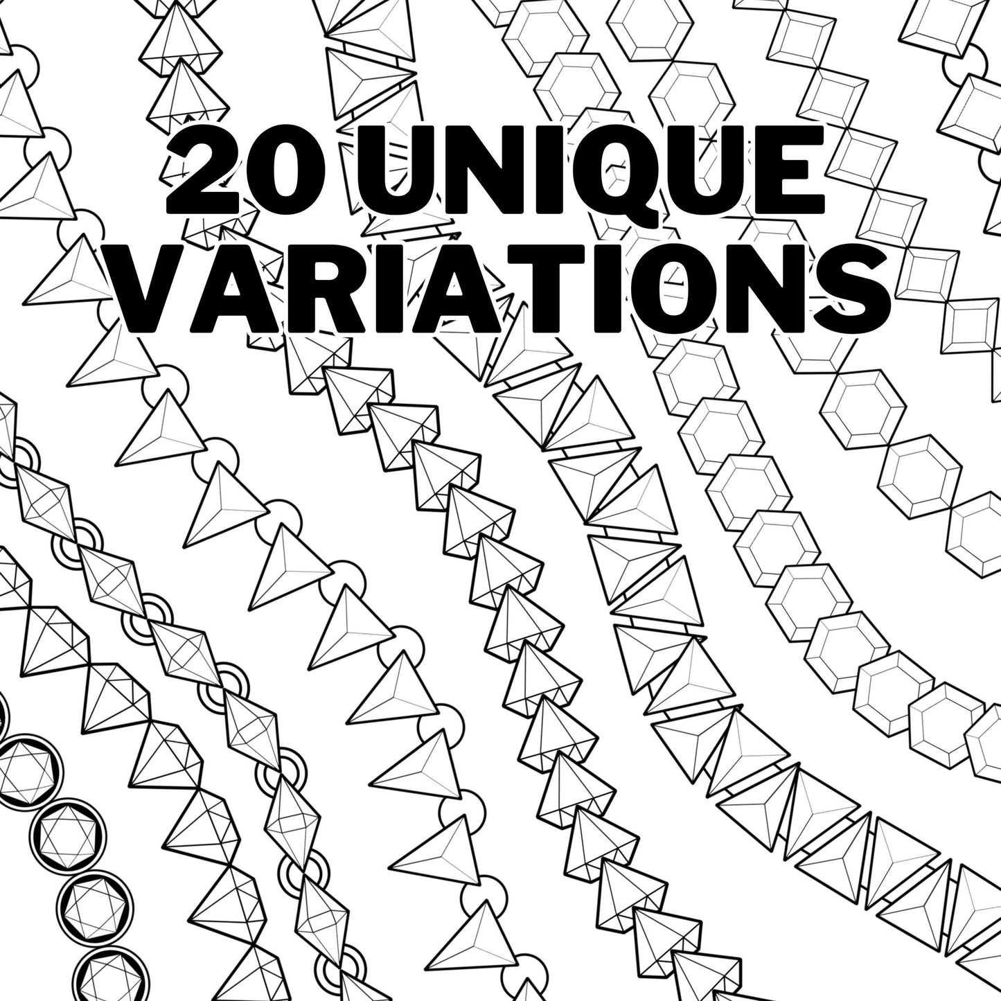 20 Seamless Jewellery chain Brushes for Procreate: repeater brush Set (Digital Download)