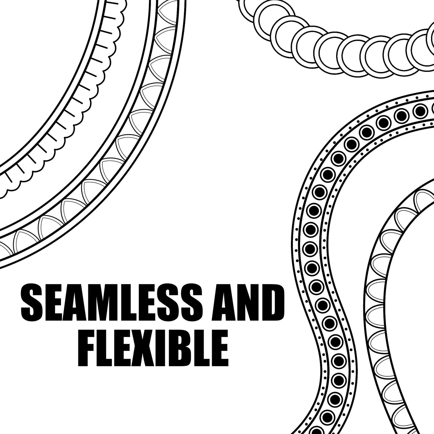 25 Seamless Traditional Border Brushes for Procreate