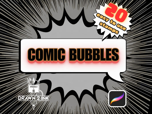20 Procreate Comic Speech Bubble Stamps: Comic and Anime Chat Balloons