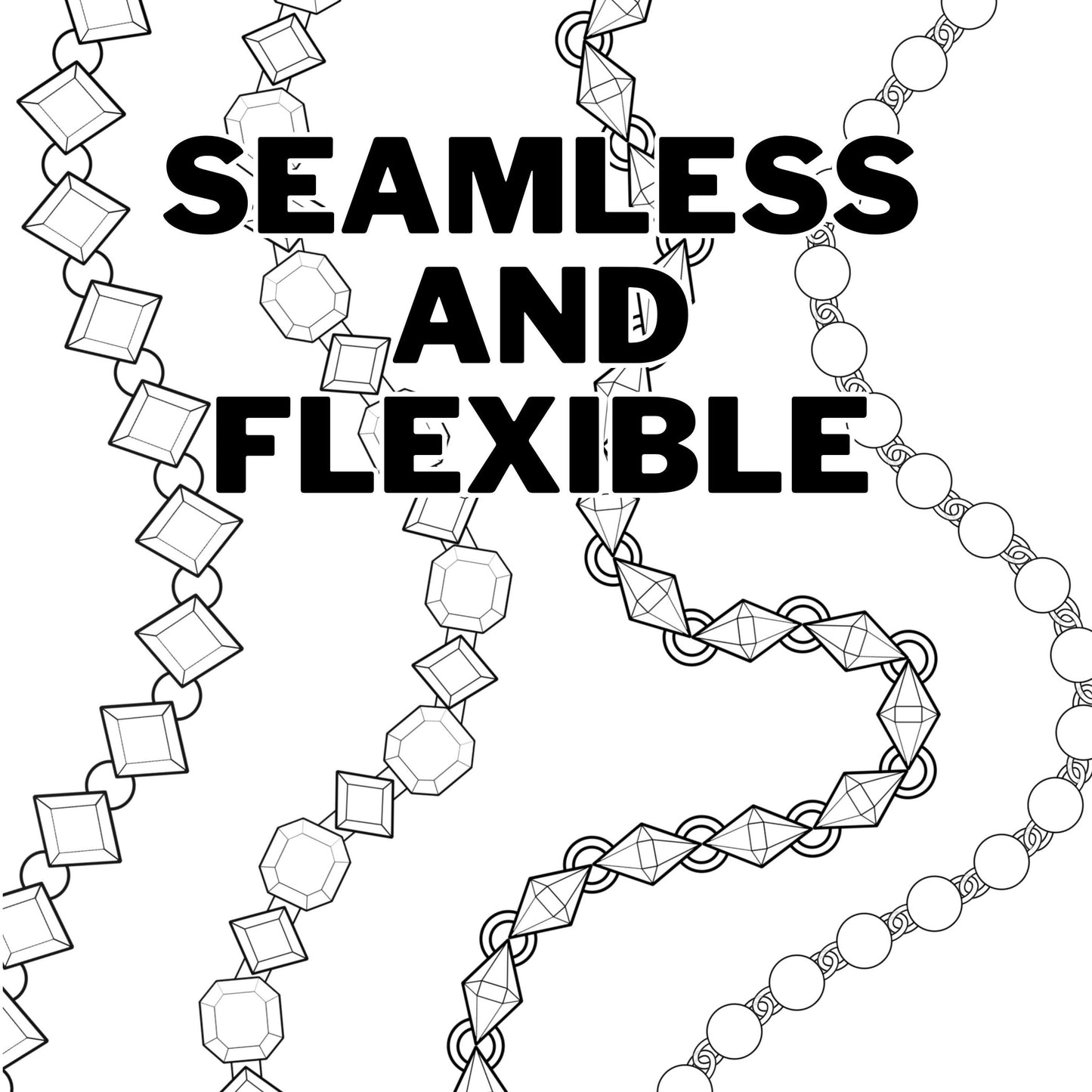20 Seamless Jewellery chain Brushes for Procreate: repeater brush Set (Digital Download)
