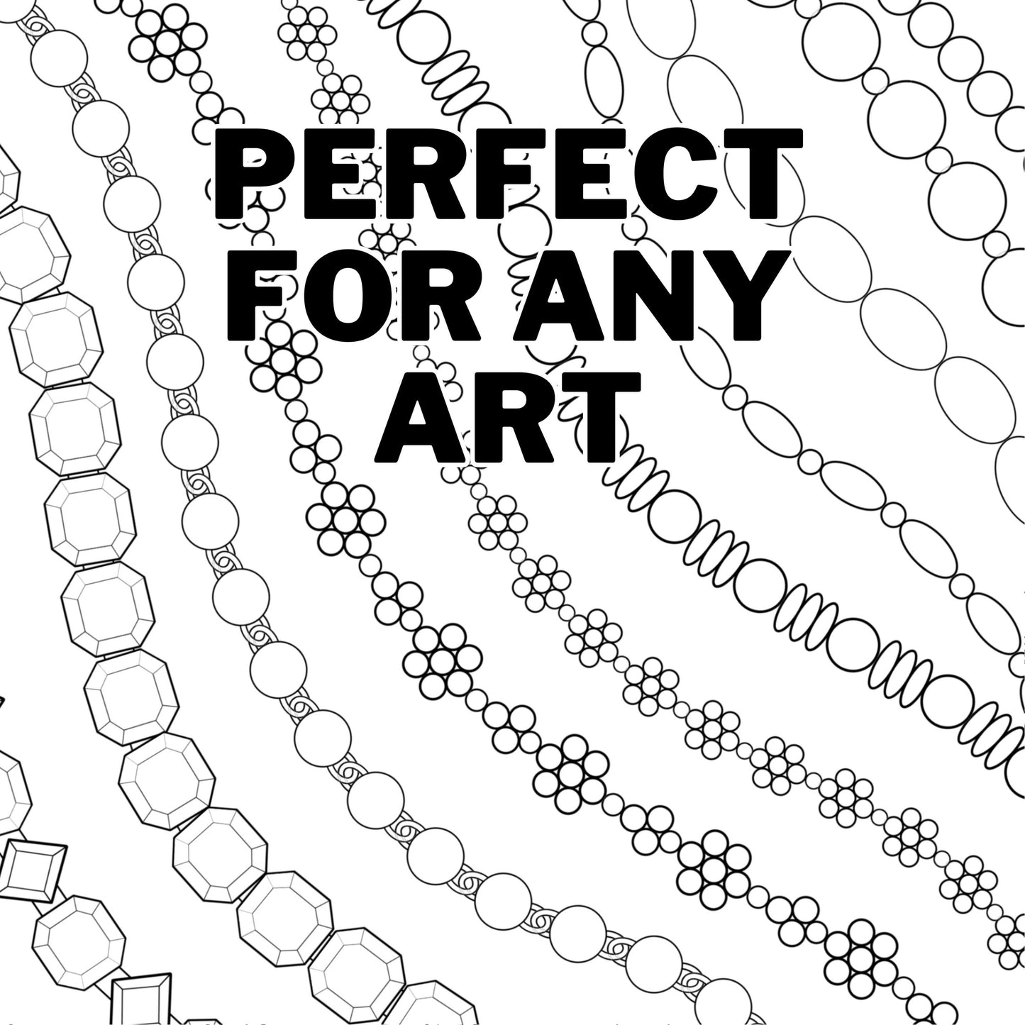 20 Seamless Jewellery chain Brushes for Procreate: repeater brush Set (Digital Download)
