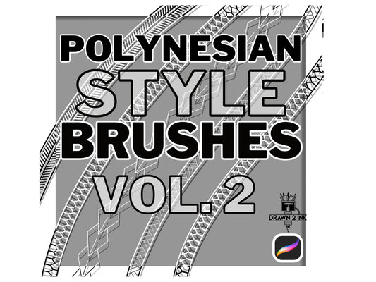 Polynesian Tribal Brush Set Vol.2 for Procreate – 28 Repeater Brushes for Tattoo & Pattern Design