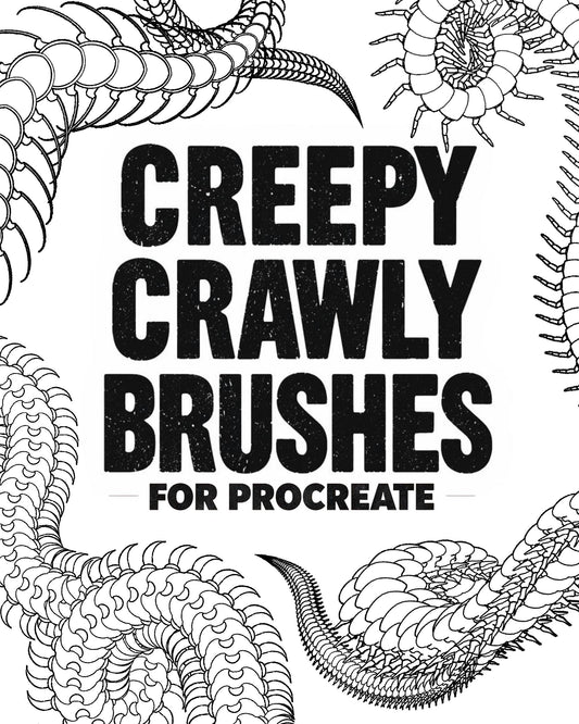 Creepy Crawly Body Procreate Brushes: 56 Controlled and Free Flow Body Brushes