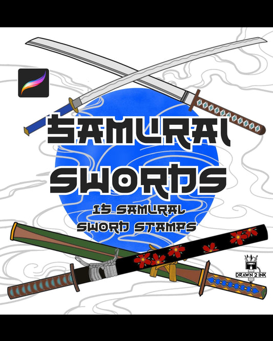 Samurai Sword Parts for Procreate | Katana, Ninjato, Tanto & Odachi Stamps